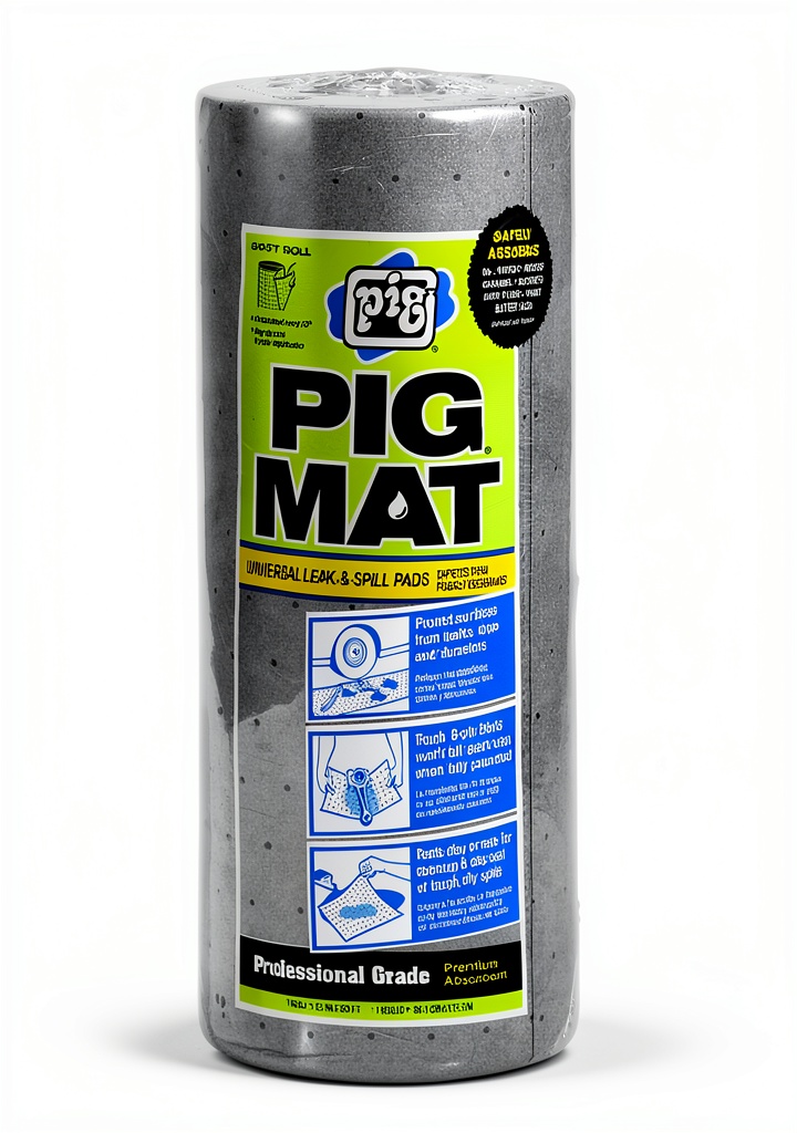 PIG oil absorber mat placed in a garage workshop
