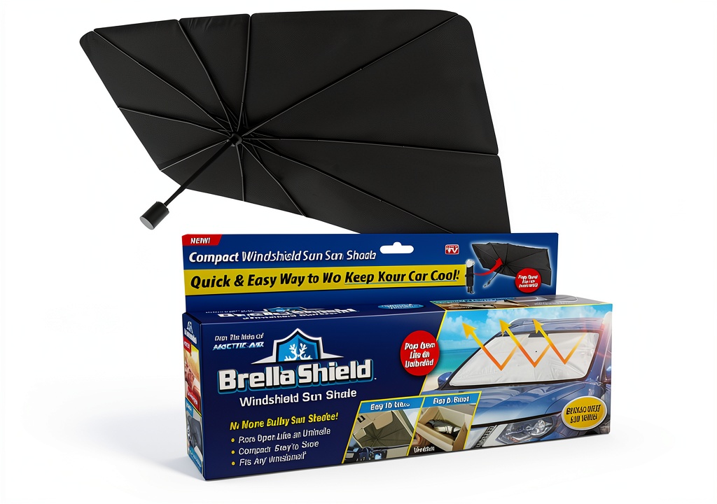 BrellaShield being installed on a car windshield