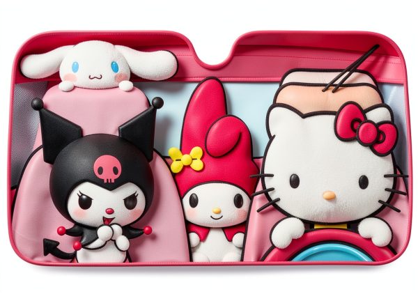 Surreal Entertainment Hello Kitty Car Windshield Sunshade-0